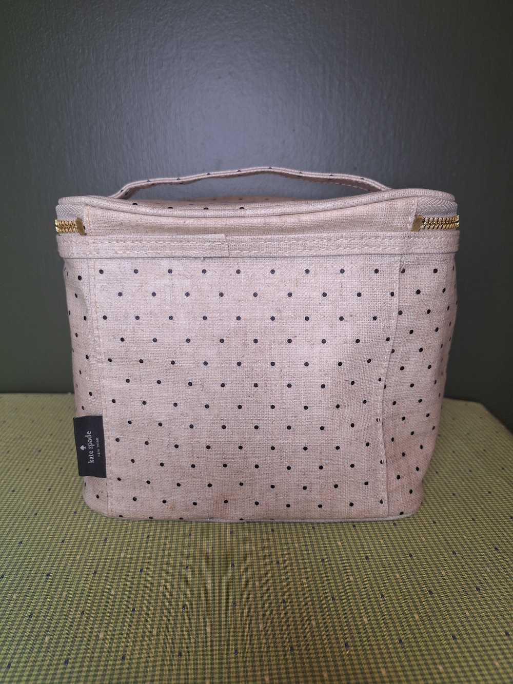 kate spade Insulated Tote Bag Polka Dot Case with Gold Hardware - Picture 2 of 6